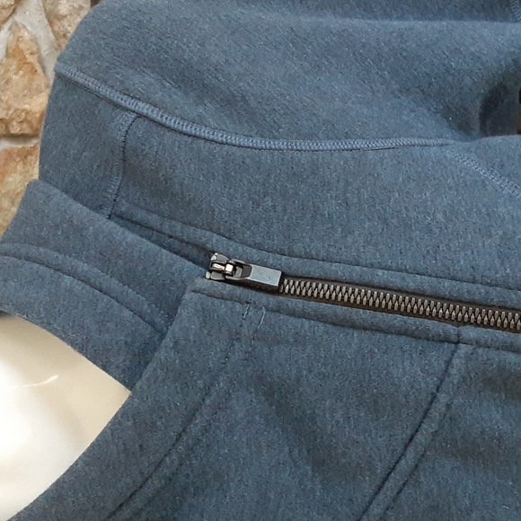 Athleta Blue Zip Hooded Jacket - Picture 3 of 7